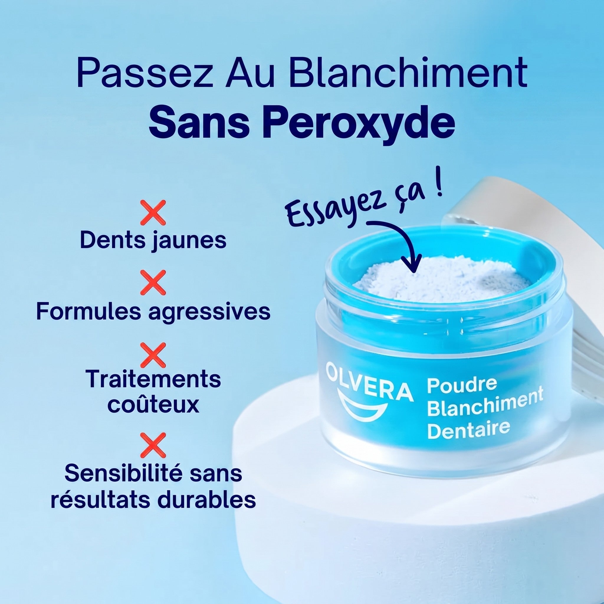 Poudre de blanchiment des dents approuvée par les dentistes