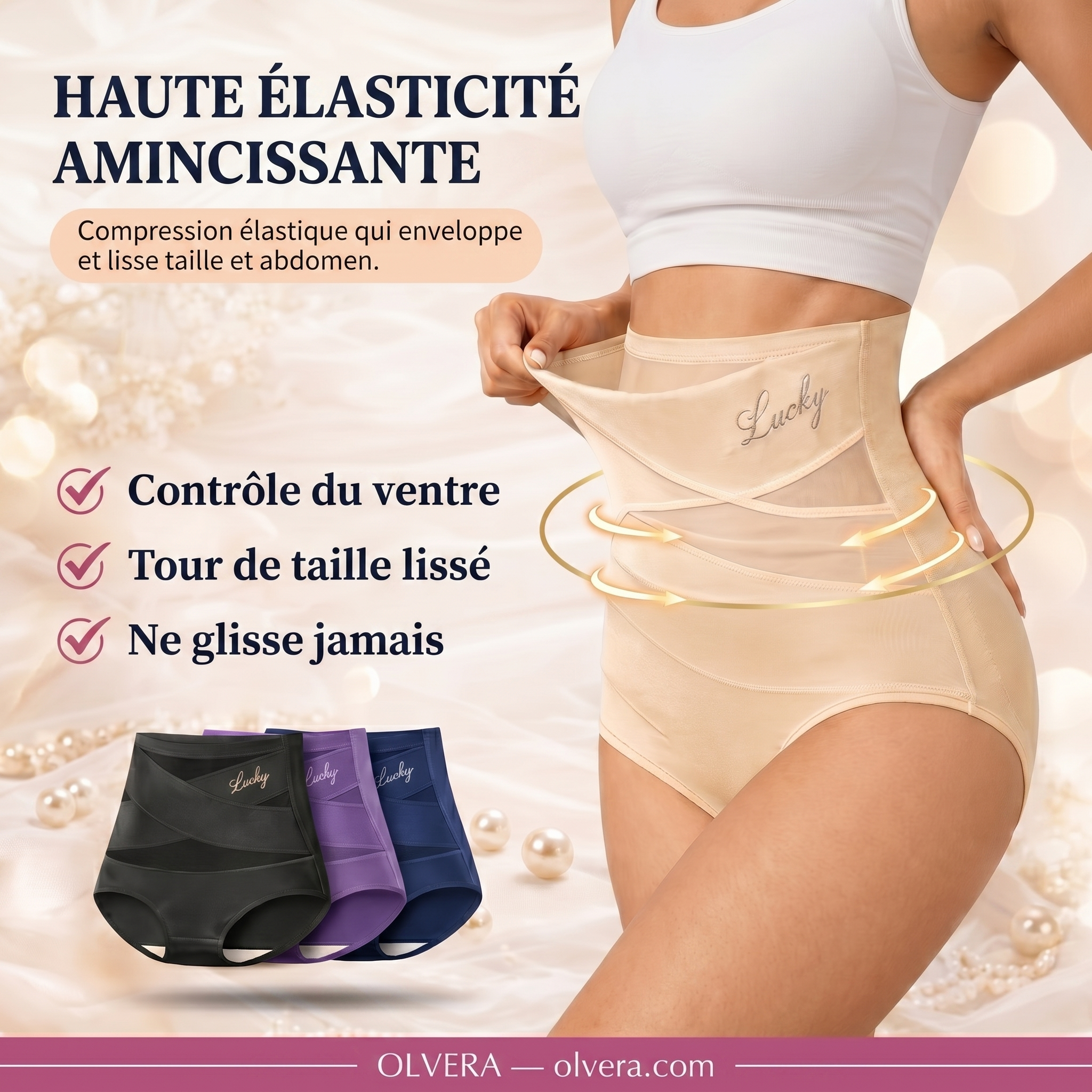 Slip Gainant Taille Haute — Contrôle du Ventre Sans Couture