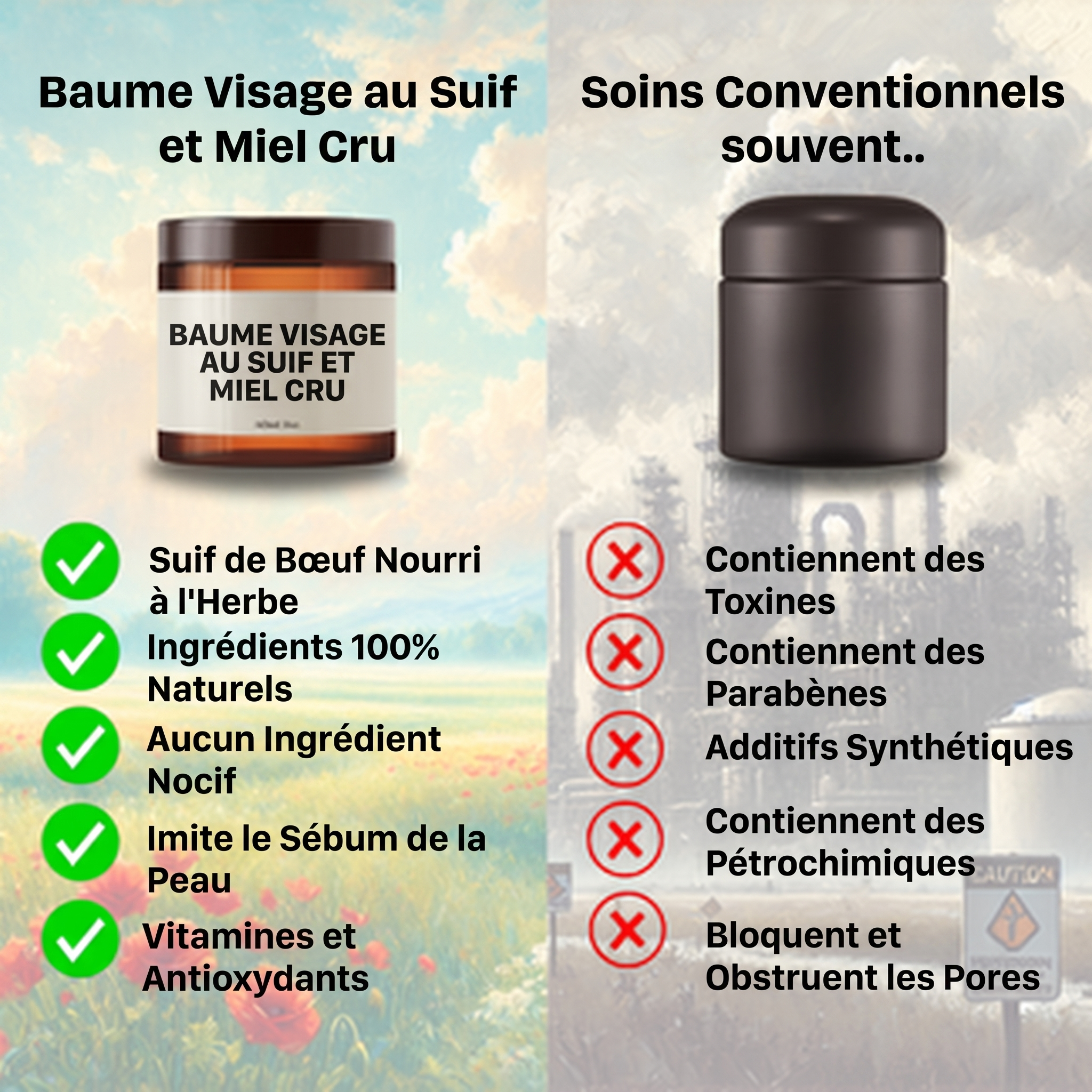 Baume Visage au Suif et Miel Cru